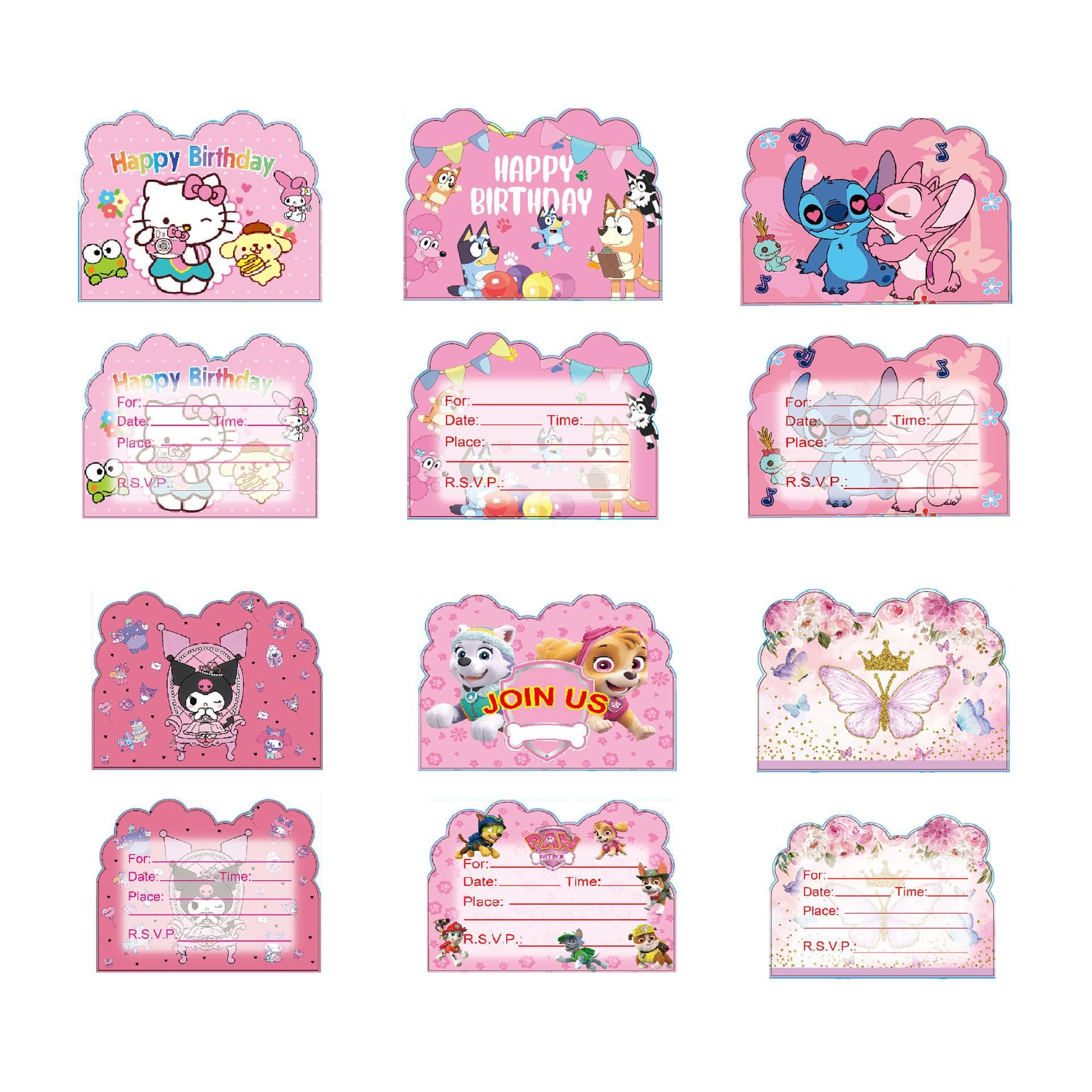 Spot Invitation Cards Birthday Party Supplies Disposable Invitation Cards Boys And Girls Birthday Party Decorations