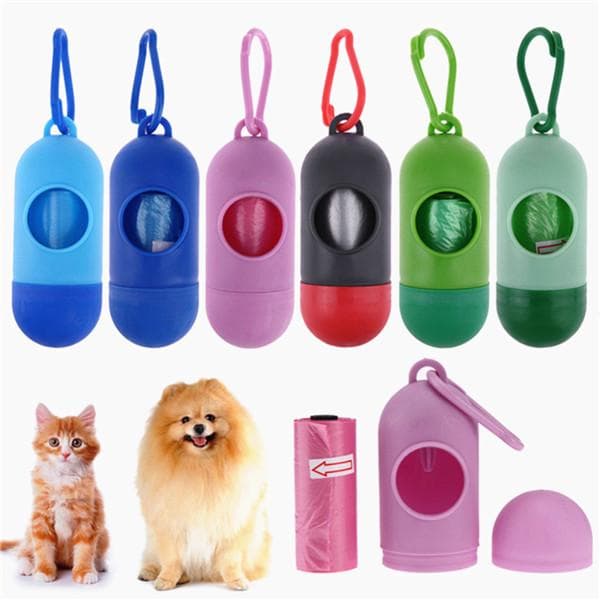 Pet Dog Poop Bag Dispenser Waste Garbage Bags Carrier Holder Pet Dog Waste Bag black