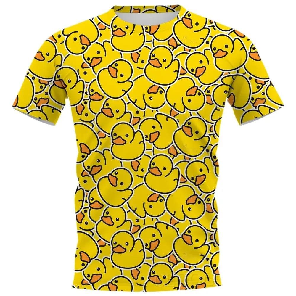 Cartoon Little Yellow Duck T-shirt 3D Print Fashion Casual Men Women T shirts O-Neck Short Sleeve Cool Streetwear Oversized Tops cm