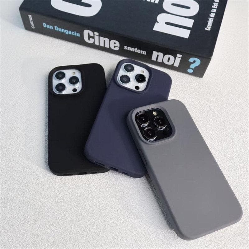 Luxury Liquid Silicone Phone Cases For iPhone 15 14 iPhone 11 12 13 Pro Max Solid Color Back Cover For iPhone XR XS Max 6 6S 7 8 Plus SE2 sky blue