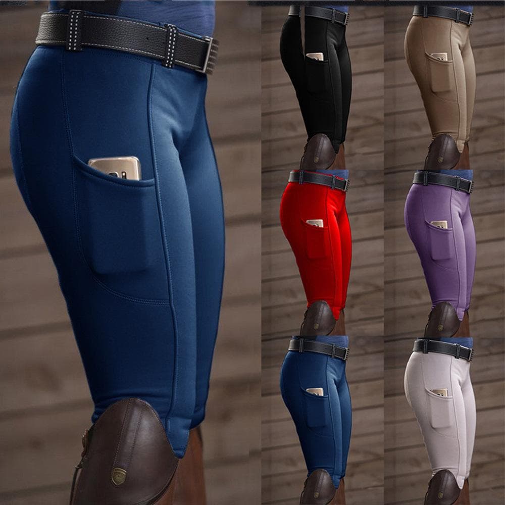 Noble Equestrian Riding Pants Women's Stretchy Butt Lifting Casual Pants For Comfortable Outdoor Activities cm blue