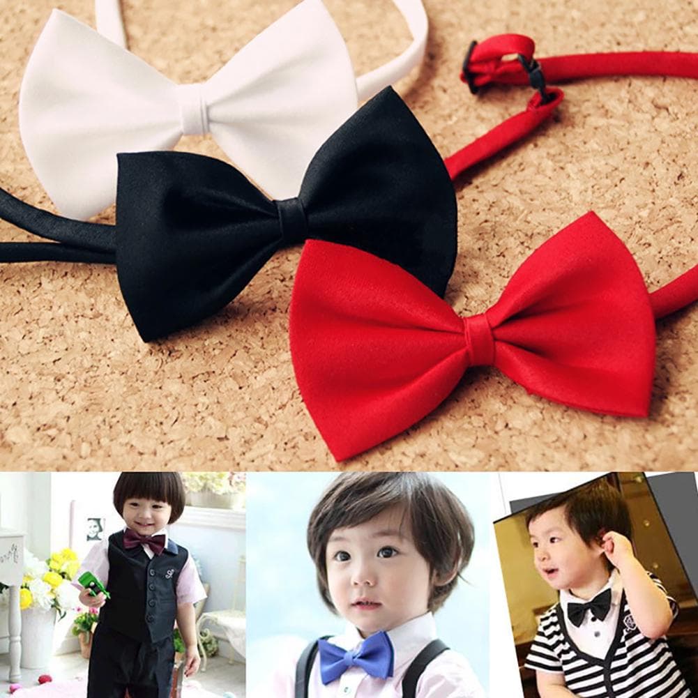 Cute Boys Girls Child Kids Soild Color Bow Tie Formal Party Wedding Bowtie Gifts black