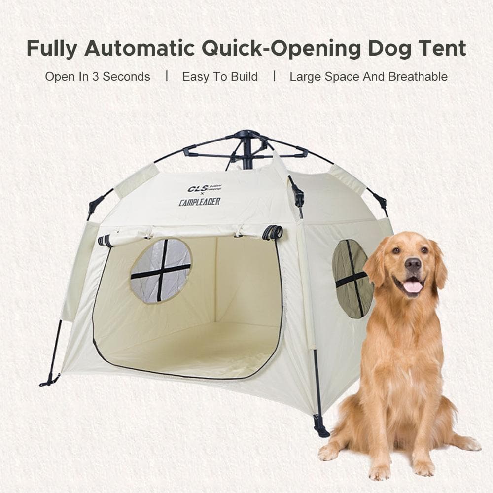 Portable Pet Tent Foldable Pet Playpen for Dogs and Cats Indoors Outdoors Fully Automatic Waterproof Pet Tent with khaki