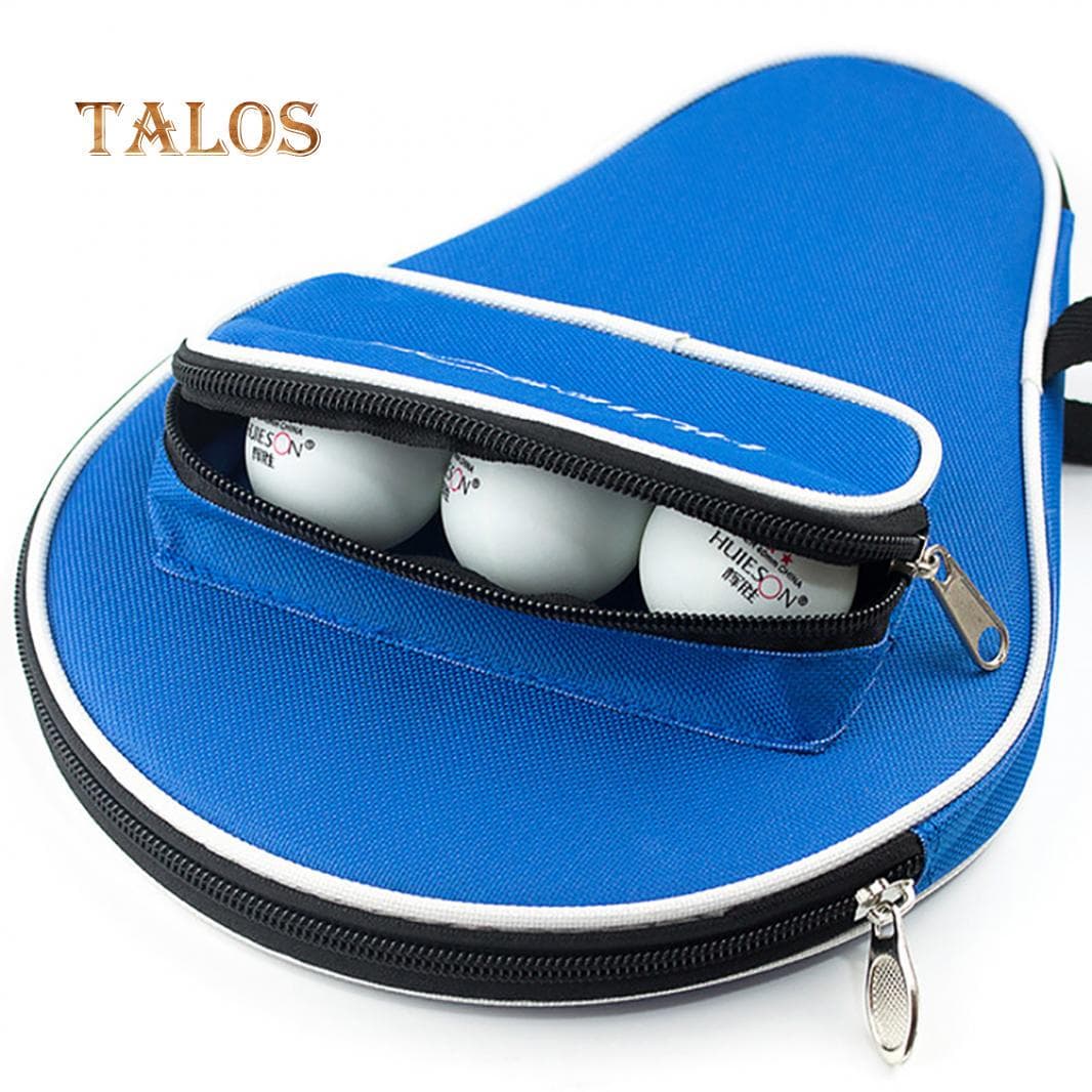 Professional Table Tennis Racket Case Cover for 1 Ping Pong Paddle Bat 3 Balls Sports Goods blue