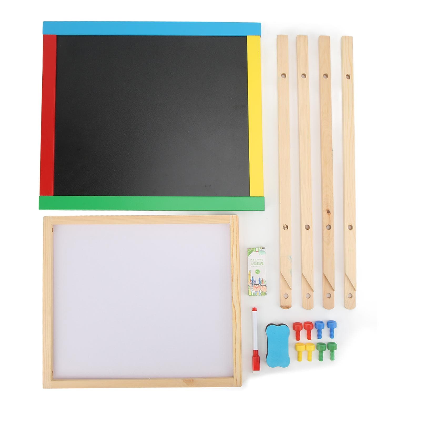 Art Easel Children s Multifunctional Wooden Two in One Double Sided Black White Drawing Board