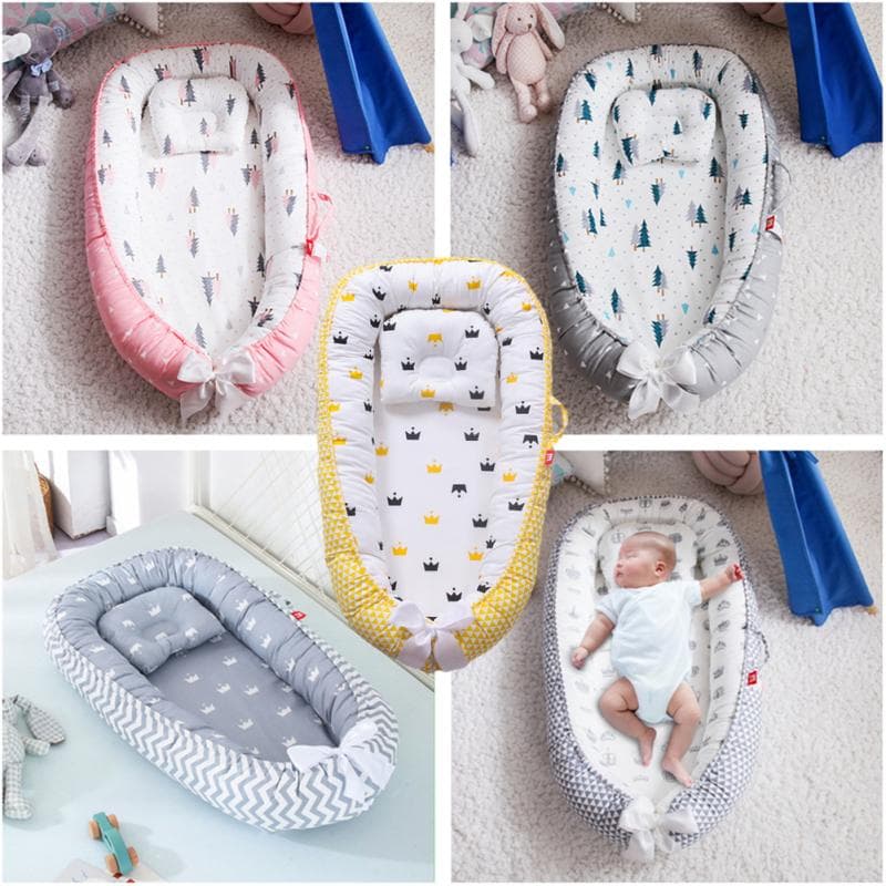 Baby Nest  Bed With  Pillow Portable Crib Travel Bed Infant Toddler Cotton Cradle For  Newborn