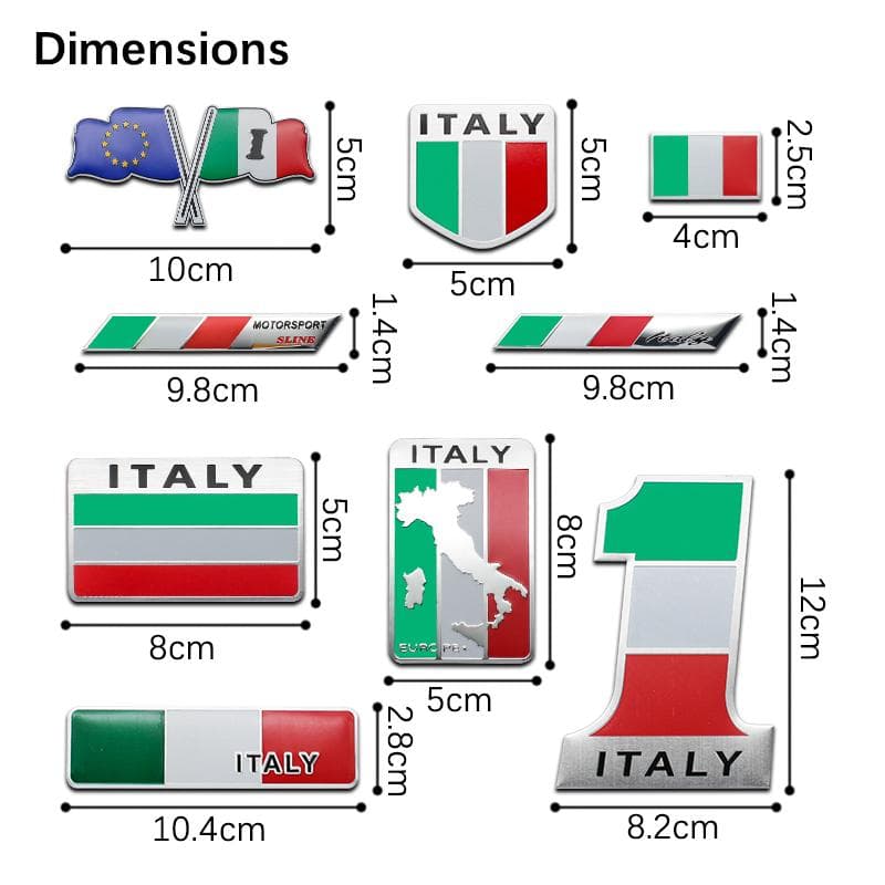 Car Styling Emblem 3D Aluminum Italy Logo Flag Stickers Decoration Accessories For Fiat 500 Abarth Punto Panda Bravo Tipo Ducato