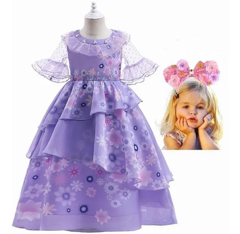 Isabella Costume for Girls Fantastic Summer Dress Cosplay Princess Dress Up 160cm purple