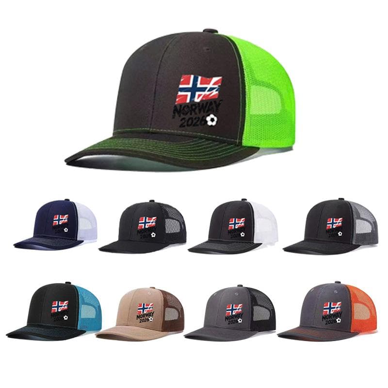 1PC Norway 2026 Football Tennis Cap | Breathable and Non stuffy, Norwegian Fans Watch black gray
