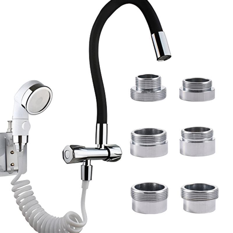 Water Faucet  Coupler M16 To M22 Thread Connector Metal Silver Conversion Bubbler Kitchen Bathroom Repair Tap Adapter