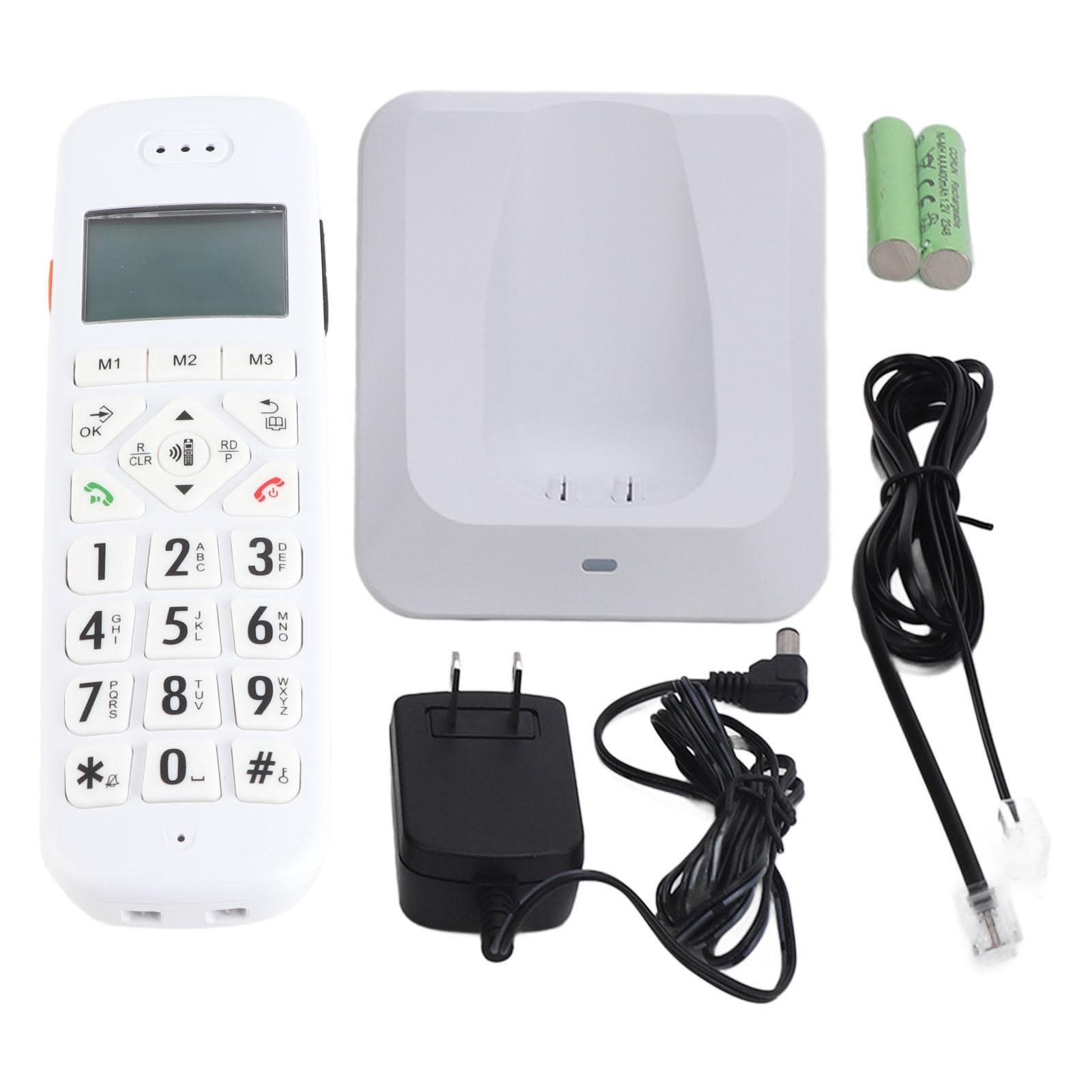 Cordless Phone Big Button Yellow Backlit Display Full Duplex Speakerphone Home Phone with Caller ID