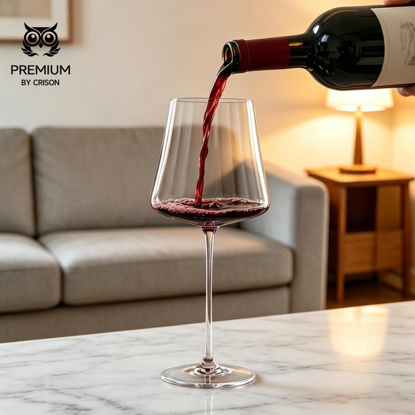 CRISON high-end series crystal glass stripe red wine glass European high footed glass Cabernet Sauvignon Bordeaux glass