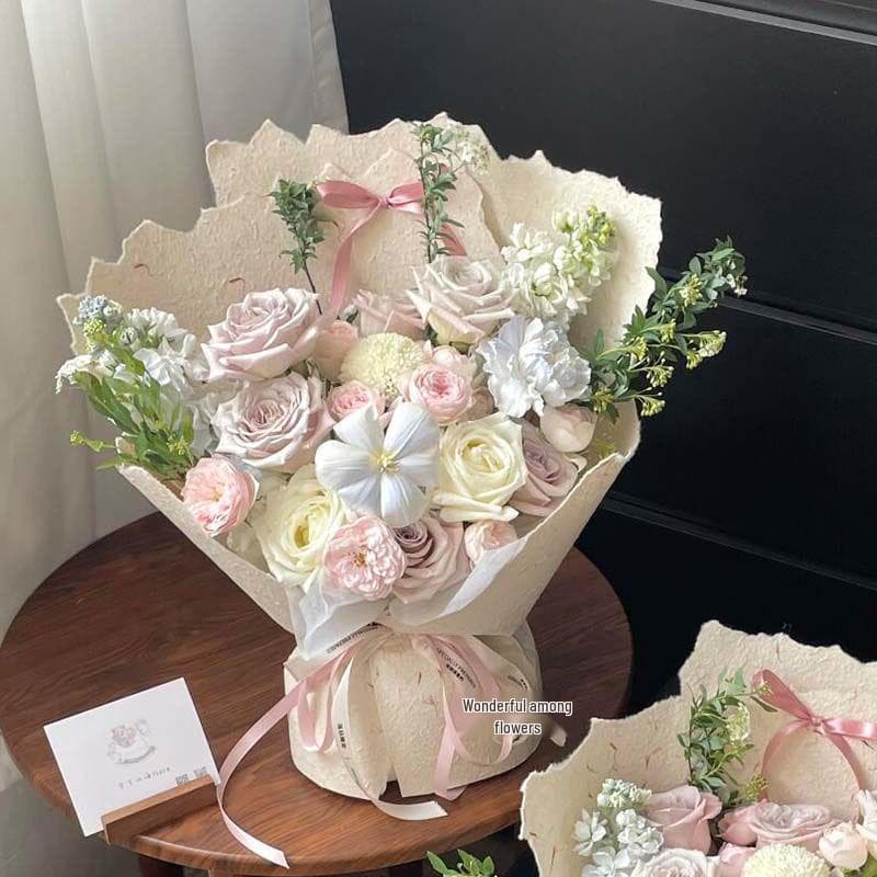 Gentle Style Silk Flower Bouquet for Girlfriend or Bestie - Mixed Roses for Spring Birthdays & Friend Meetings