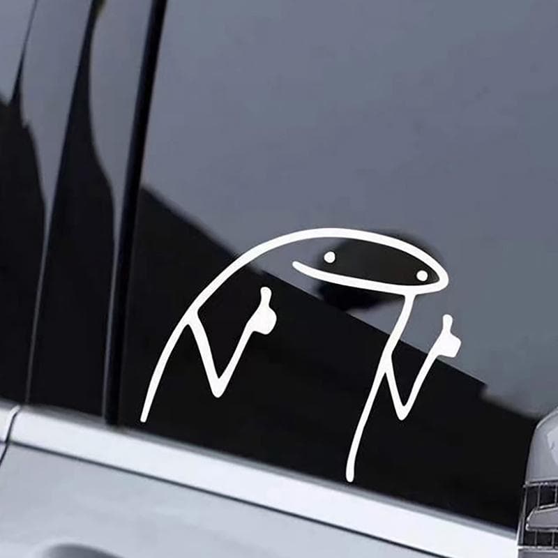 Stick Man Thumbs Up Meme Series Car Decal Automotive Die-Cut Vinyl Sticker black