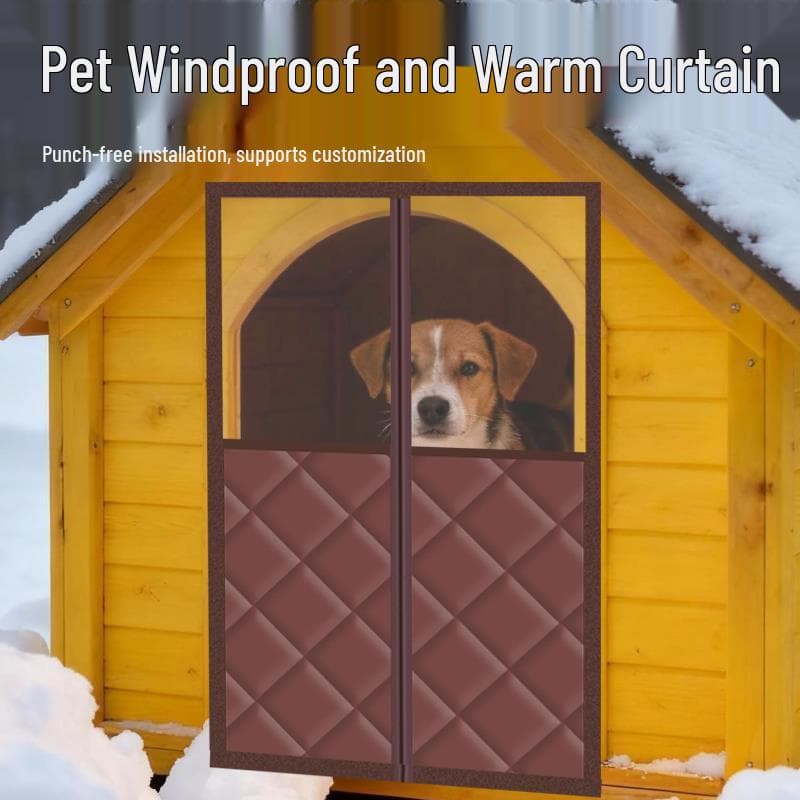2025 Windproof & Insulated Outdoor Pet House with Winter Door Curtain - Rain & Snow Proof