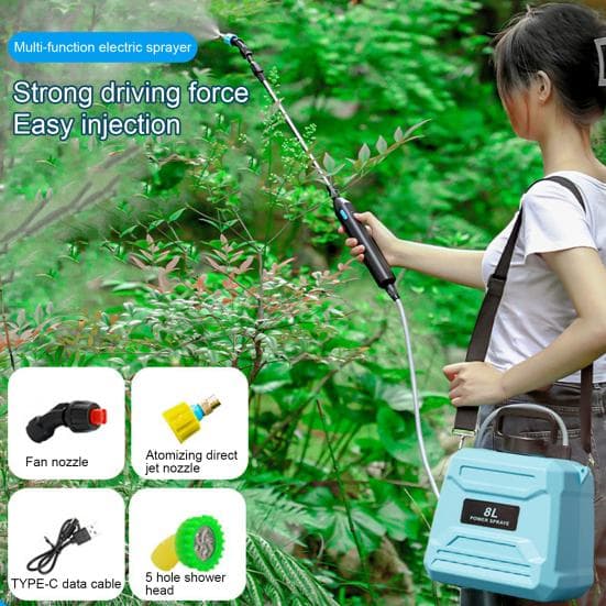 1.3 Gallon/2.1 Gallon Electric Sprayer Built-in 18650mAh Rechargeable Battery Sprayer Garden Sprayer blue