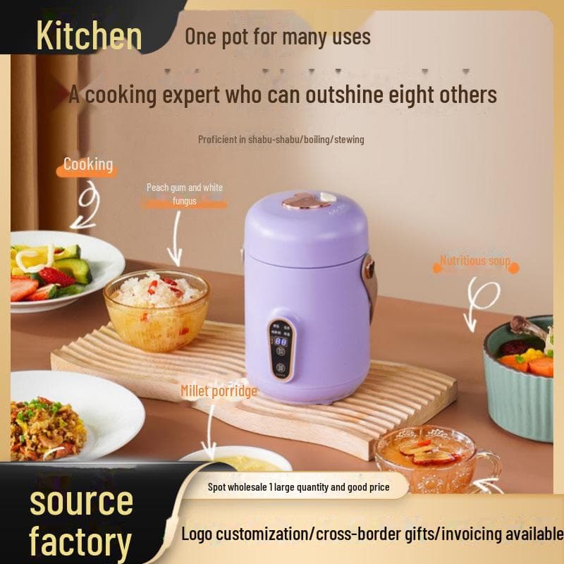 Compact Multi-Function Electric Stew Pot - Portable Stew, Soup & Porridge Cooker blue