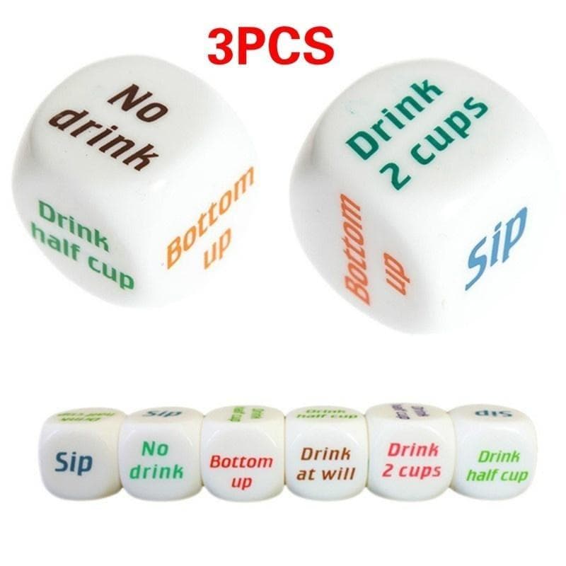 3Pcs New Funny Drinking Sip Dice Roll Decider Die Game Party Bar Club Pub Gift Toy