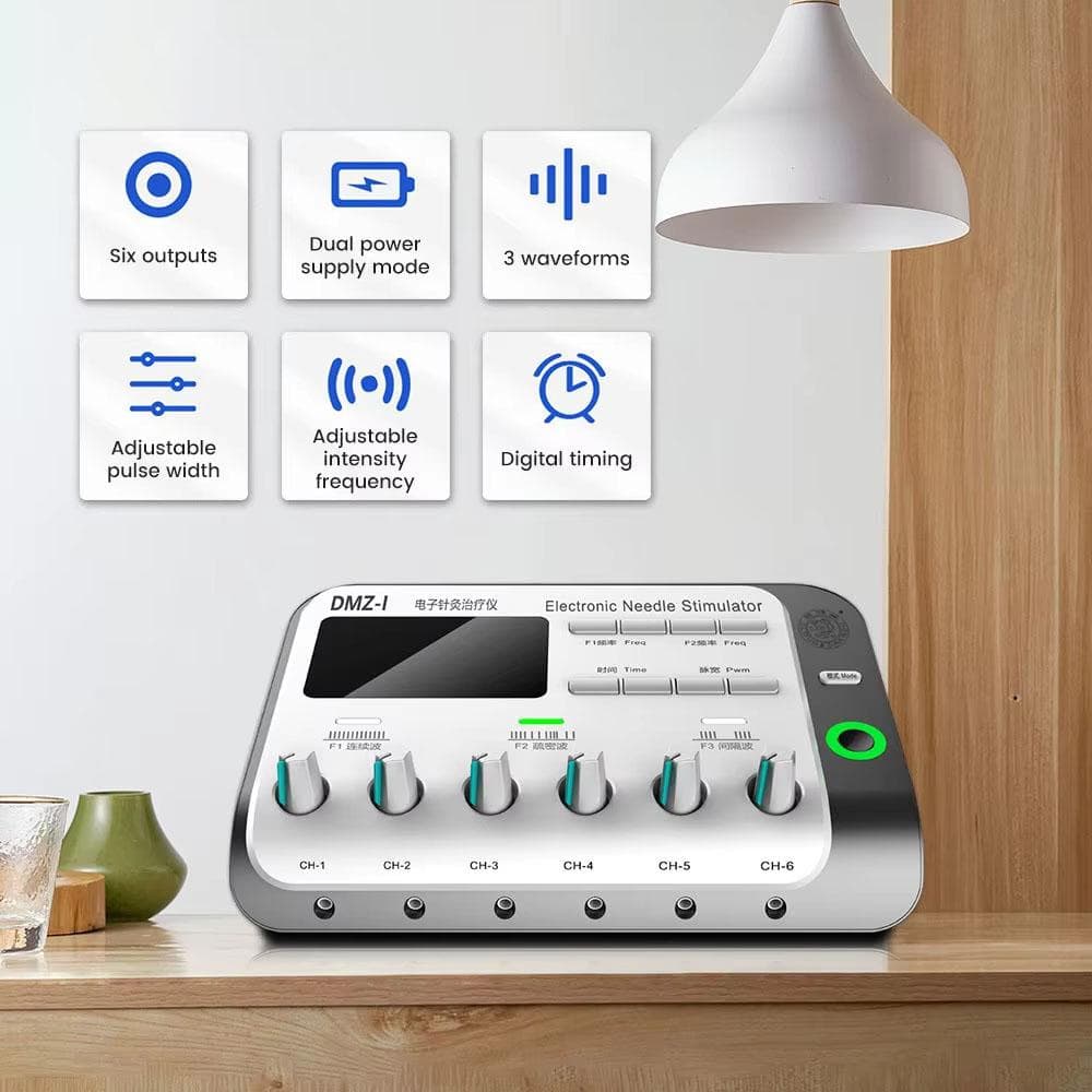 6 Output Electric Electroacupuncture Acupuncture Needle Body Muscle Stimulator Physiotherapy TENS Machine Relax Massager Device