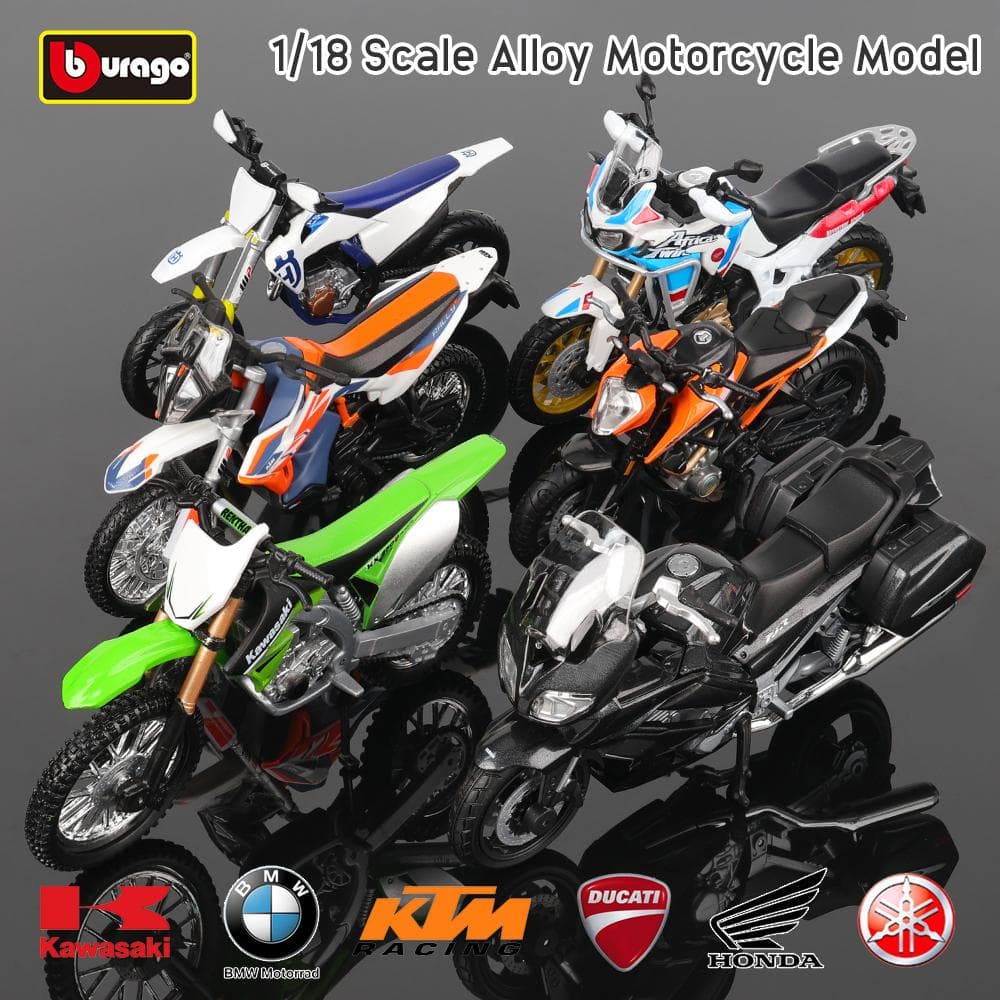 Bburago 1:18 KTM 990 GSX-R1000 YAMAHA Ducati 450F original authorized simulation alloy motorcycle model toy car gift collectio