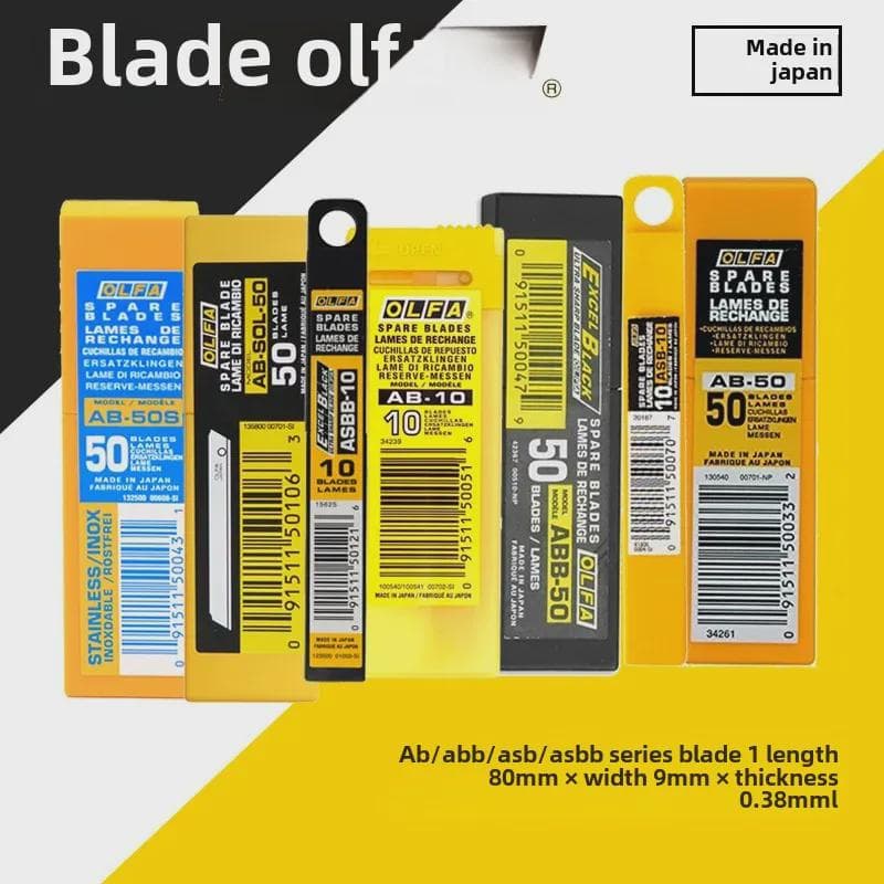 Japanese OLFA 9mm Art Blade for Wallpaper & Film, 0.38mm Thick, Sharp Paper Cutter