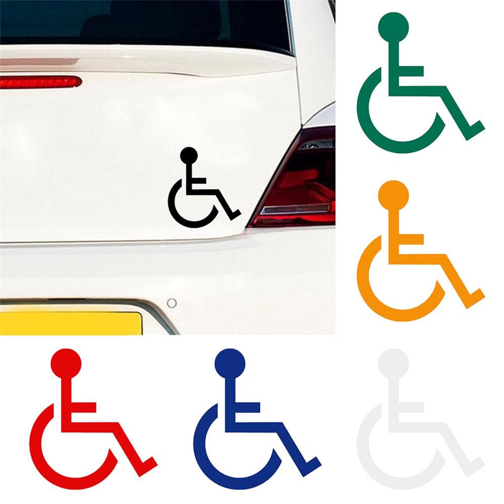 Handicap Symbol Stickers Car Decals Disability Sign For Cars PET Self Adhesive MIT white