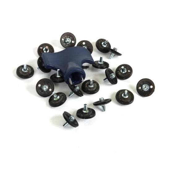 KNK Soft Spikes Cleats Spare Spikes for Cricket with Spanner Key Screw Firm Grip Lugs, 8 Pieces TPU Size to Fit Cricket Shoes (Metal Black, One Size)