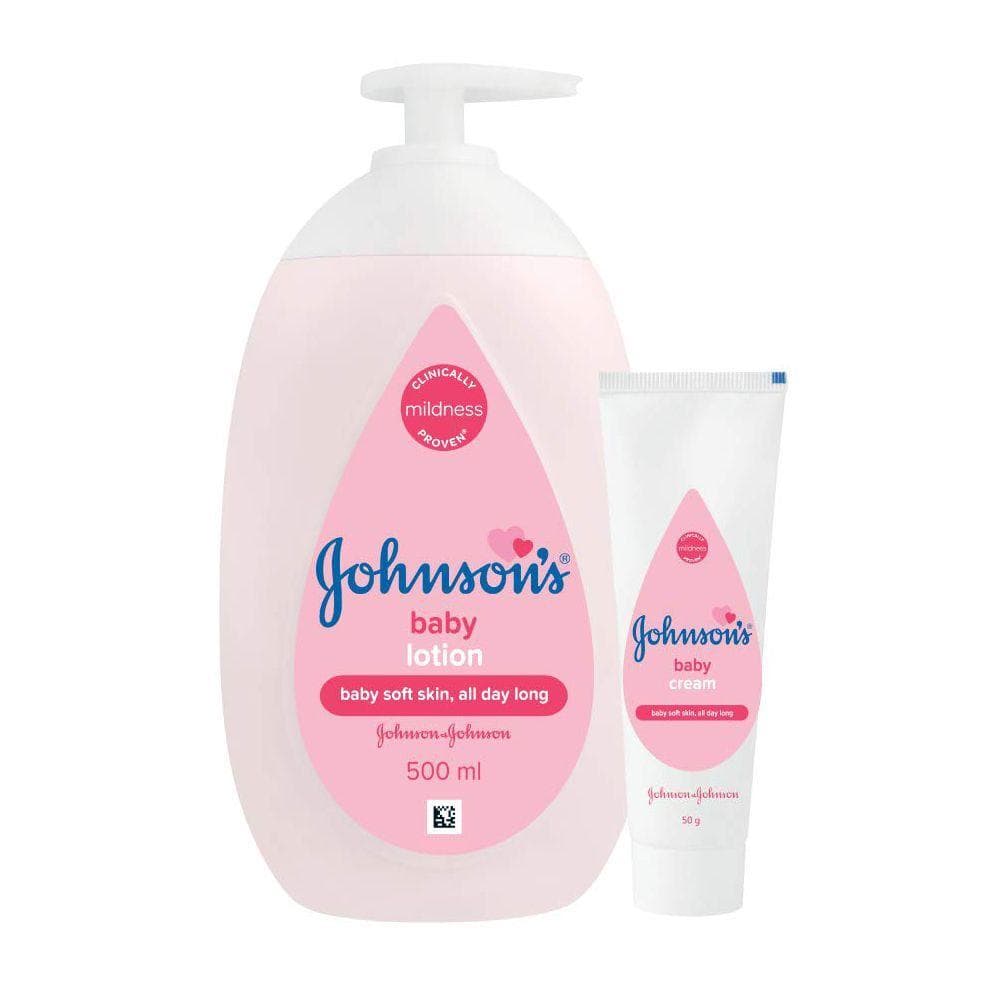 Baby skin care set (500 ml + 50 g), Baby Lotion & Cream Set, Johnson's Baby