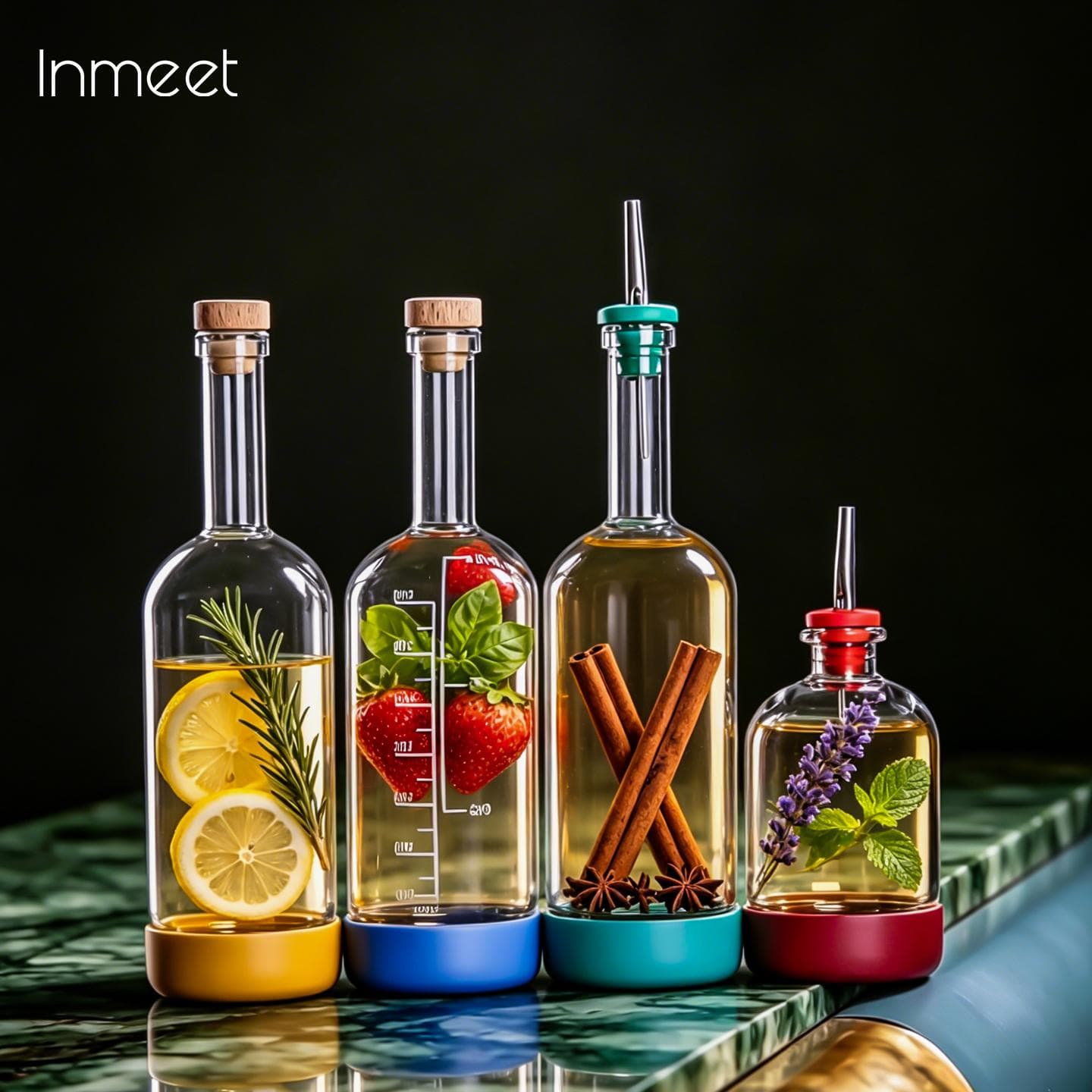 Inmeet Creative Bubble wine Bottle/Bar Juice Bottle/Cocktail Bottle/Oil Bottle With scale Bartender Supplies