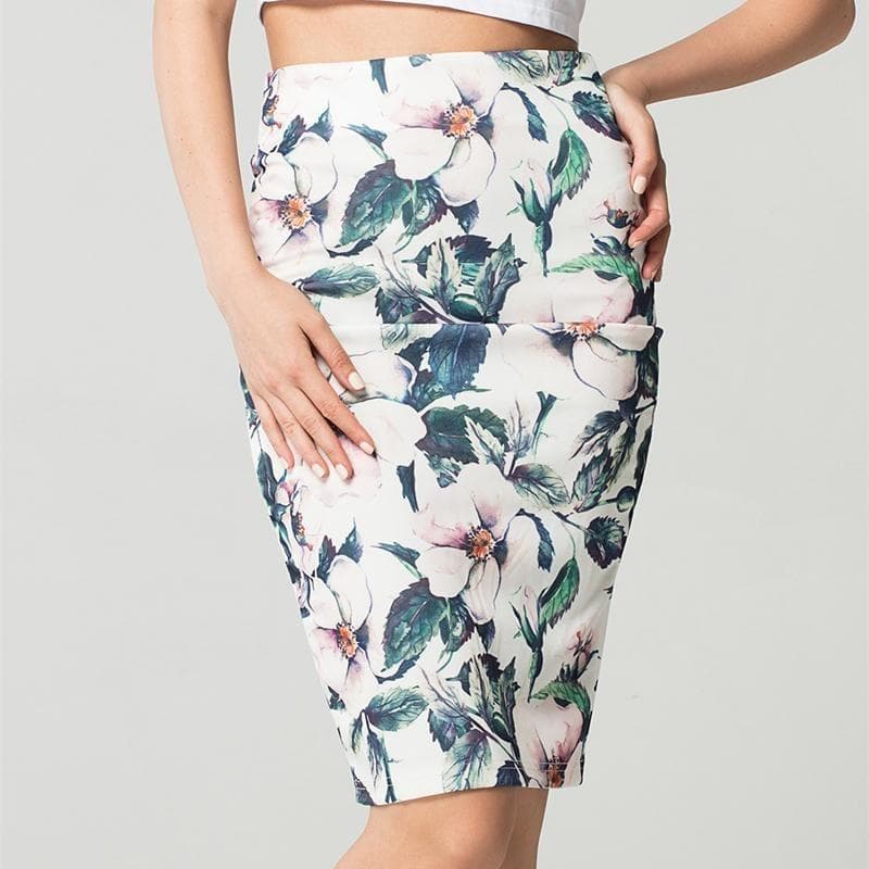 Women's Summer Retro Midi Skirt Floral Print Sexy Hip Skirt Casual Cool Mature Style Skirt cm
