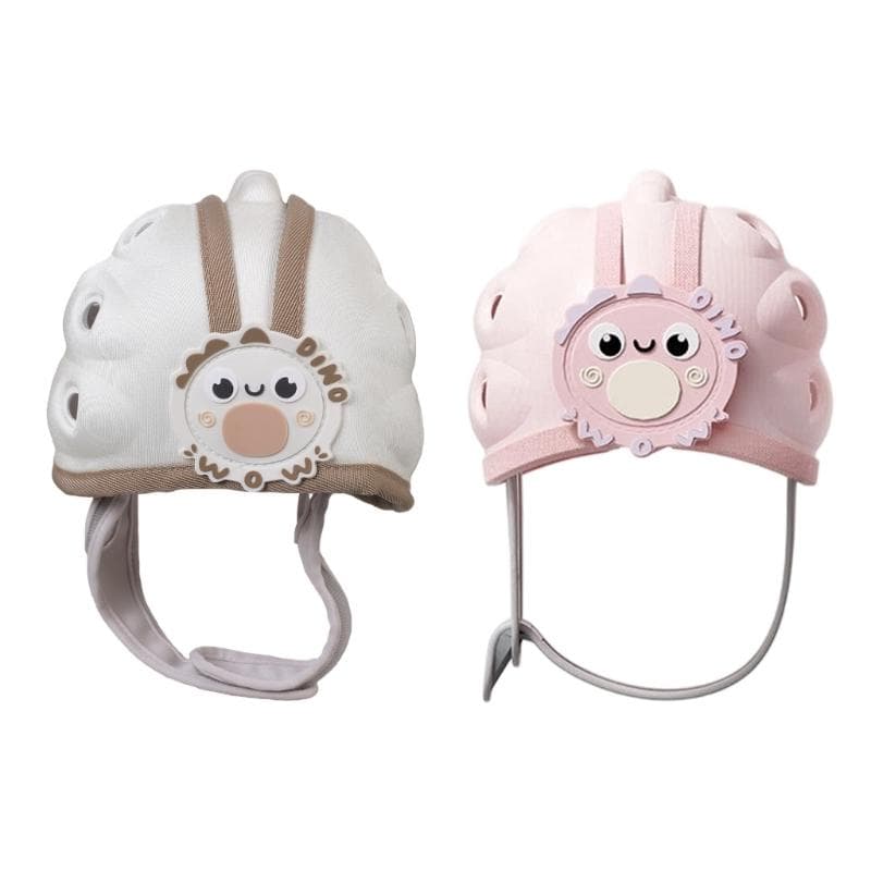 Infant Safety Head Protector Helmet Hat With Shock Absorption Breathable Polyester Adjustable For Newborns brown