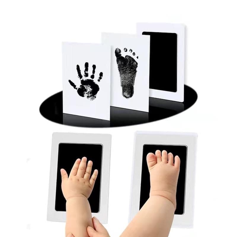 Newborn Baby DIY Hand And Footprint Kit Ink Pads Photo Frame Handprint Toddlers Souvenir Accessories Safe Clean Baby Shower Gift green