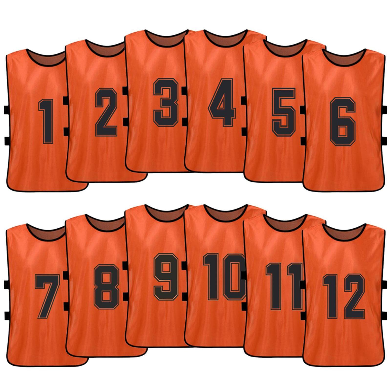6PCS Kid s Football Pinnies Quick Drying Soccer Jerseys Youth Sports Scrimmage Basketball Team Training Numbered Bibs fluorescent green