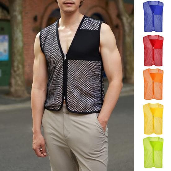 Adults Volunteer Vest Waiter Bartender Work Uniform Event Activity Sleeveless Jacket Supermarket Zipper Up Vest cm orange