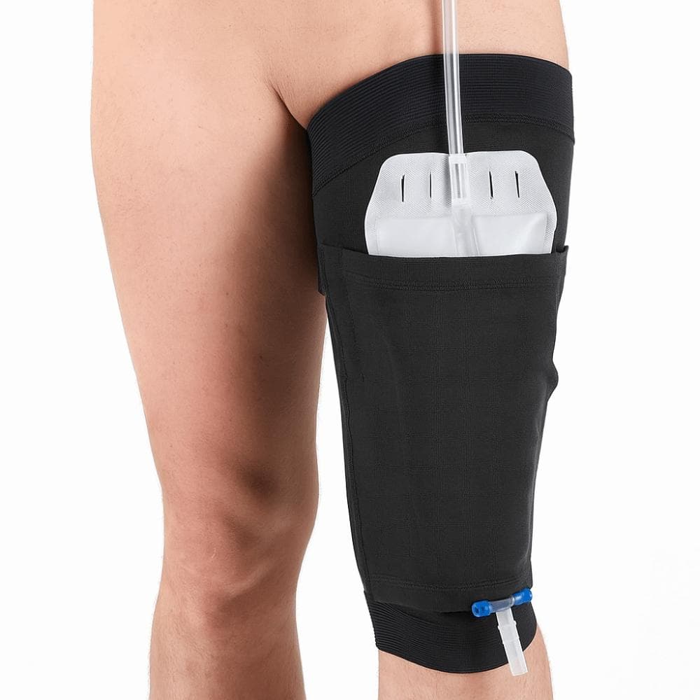 Leak-proof Carer Drainage Bag Reusable Catheter Bag Leg Sleeve Urine Bag Holder  Paralysis Bed Care white