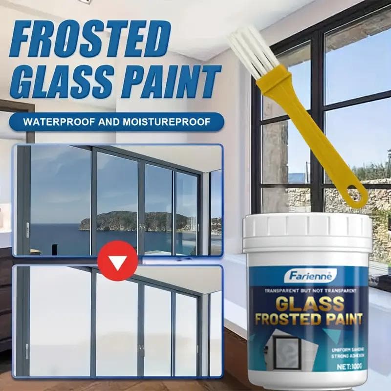 Frosted glass paint for doors and windows - light-blocking coating, non-stick, easy to apply - semi-transparent privacy film