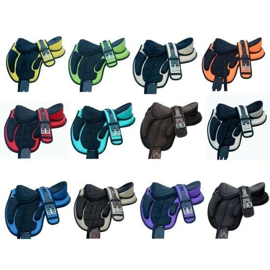 Synthetic Freemax Treeless Saddle – Lightweight Comfort Saddle for Horses | 13 Colors & 7 Sizes Available pink