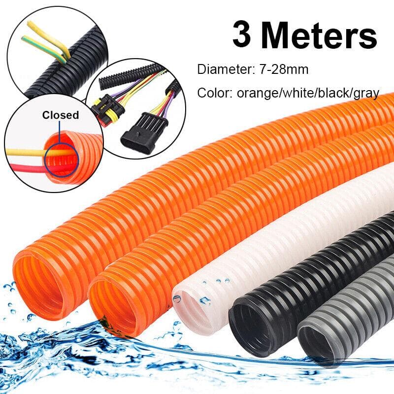 3Meters 7mm-28mmPP insulated corrugated pipe line pipe hose threaded hose plastic bellows protective sleeve