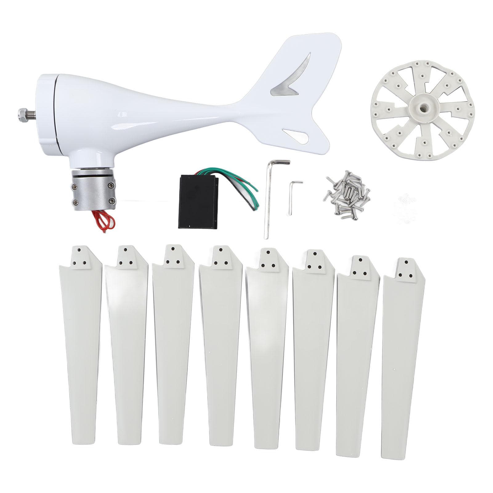 500W Wind Generator with MPPT Controller 8 Blades Wind Turbine Generator for RV Boat House 24V Rated