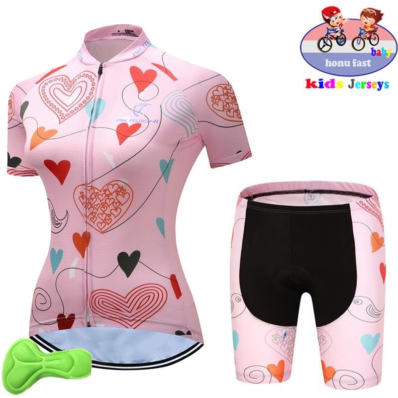 2026 Baby Summer Breathable Kids Cycling Jersey Set Shorts Fluorescent Pink Children Bike Clothing Boys Girls Cycling Clothes