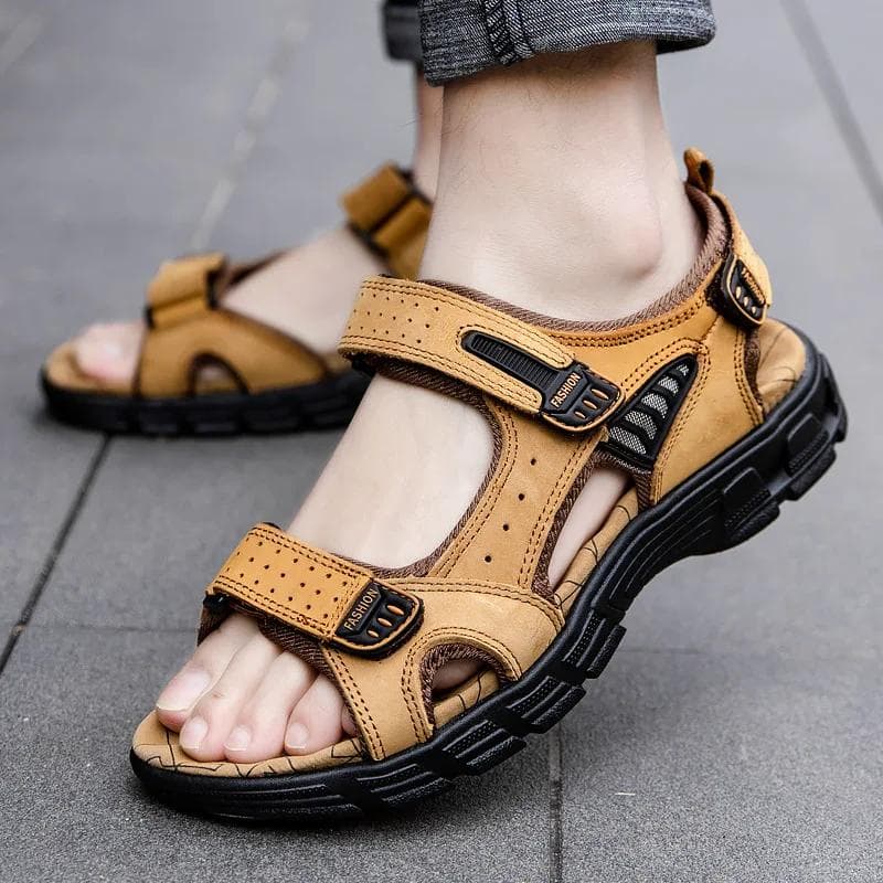 Brand Classic Mens Sandals Summer Genuine Leather Sandals Men Holidays Outdoor Casual Shoes Men Sandal Beach cm