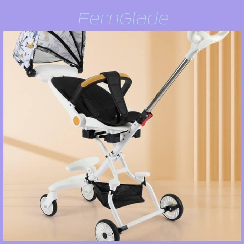 Multi-functional Baby Stroller High Landscape Four-wheel Pushchair Lightweight And Portable blue