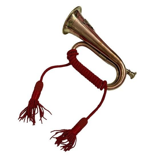 Musical 12  Copper Bugle with Silk Rope Tassel, Australian Arms Part