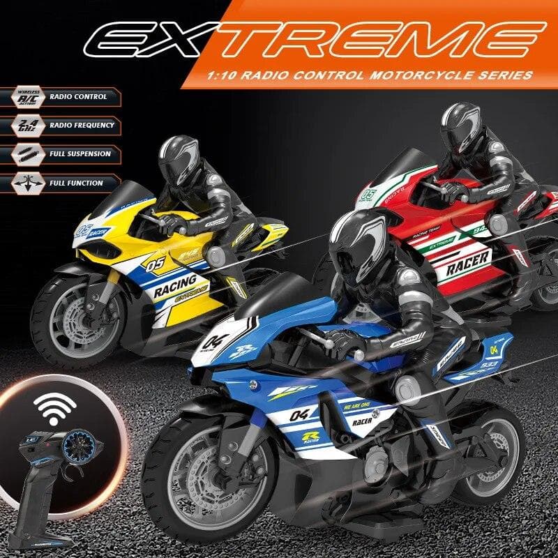 High Speed Racing Motorcycle 1:10 Scale Ducati 4 Channels Remote Control Distance 35 Meters Electric Off-Road Model Toys for Boy yellow