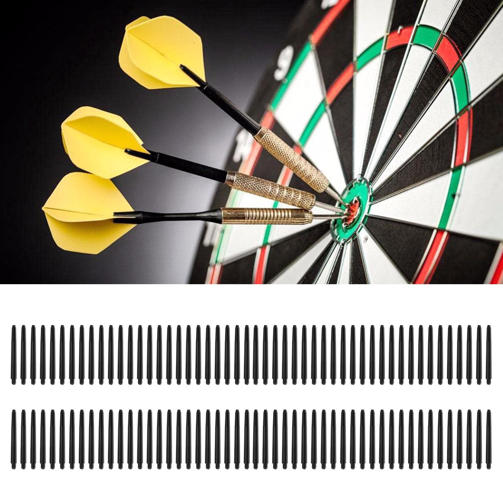 100Pcs/pack Nylon Dart Stems Black Dart Stems Medium Darts Plastic Dart Shaft 2BA Screw Thread Dart Harrow Dart Pole Rod