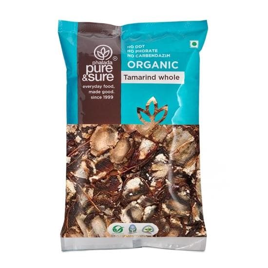 Pure & Sure Organic Dry Tamarind Whole (Imli) 500G | 100% Natural Sabut Imli | Tasty & Tangy Flavor | Perfect for Cooking, Sauces etc