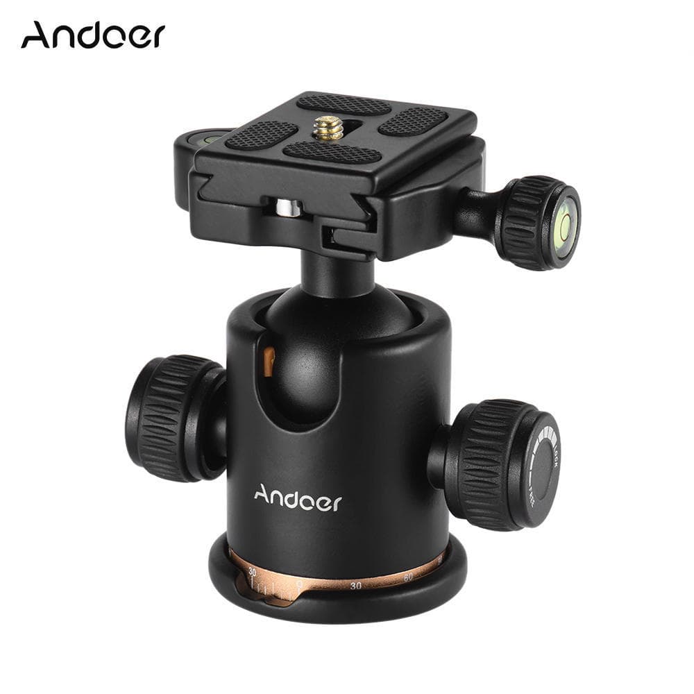 Camera Tripod Ball Head Ballhead with Quick Release Plate 1/4 Screw