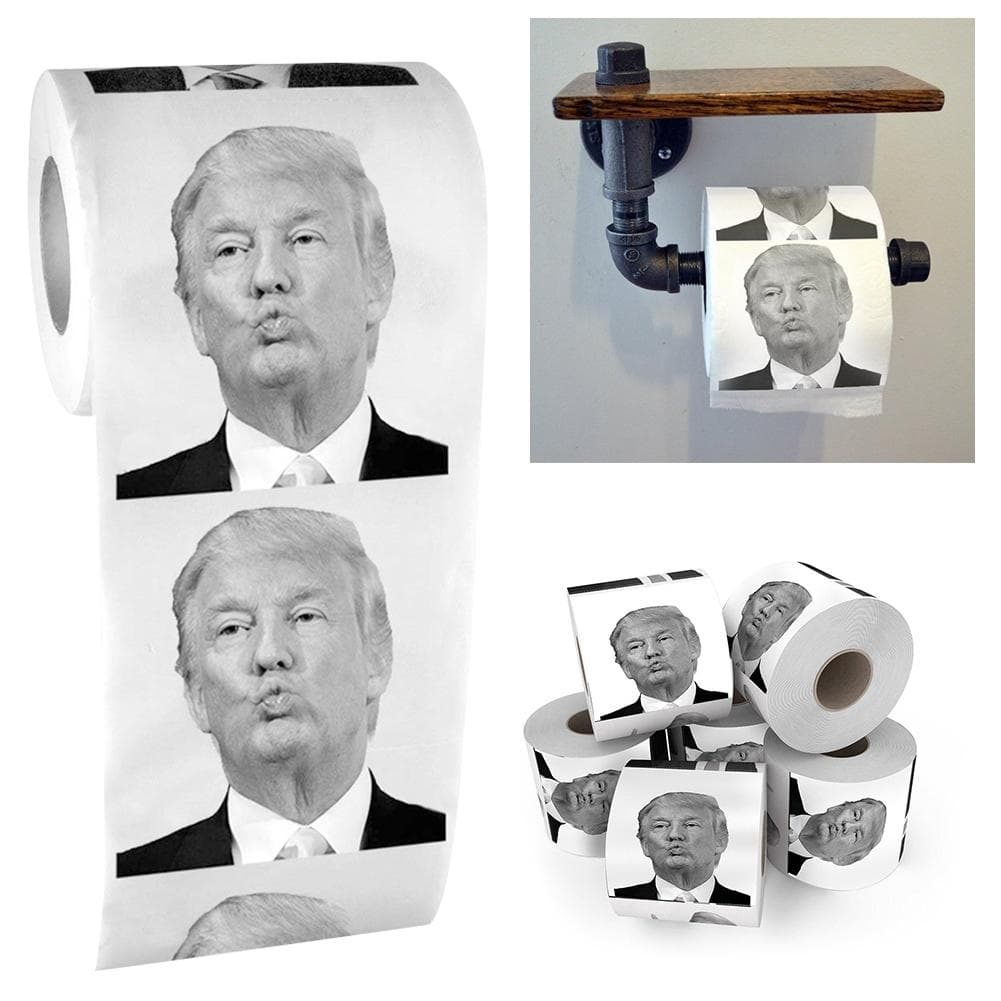 Humor Toiletily Paper Trump Creative Funny Toiletily Paper Pure Wood Pulp Non-fading No Scaling Nontoxic Dustless Bathroom