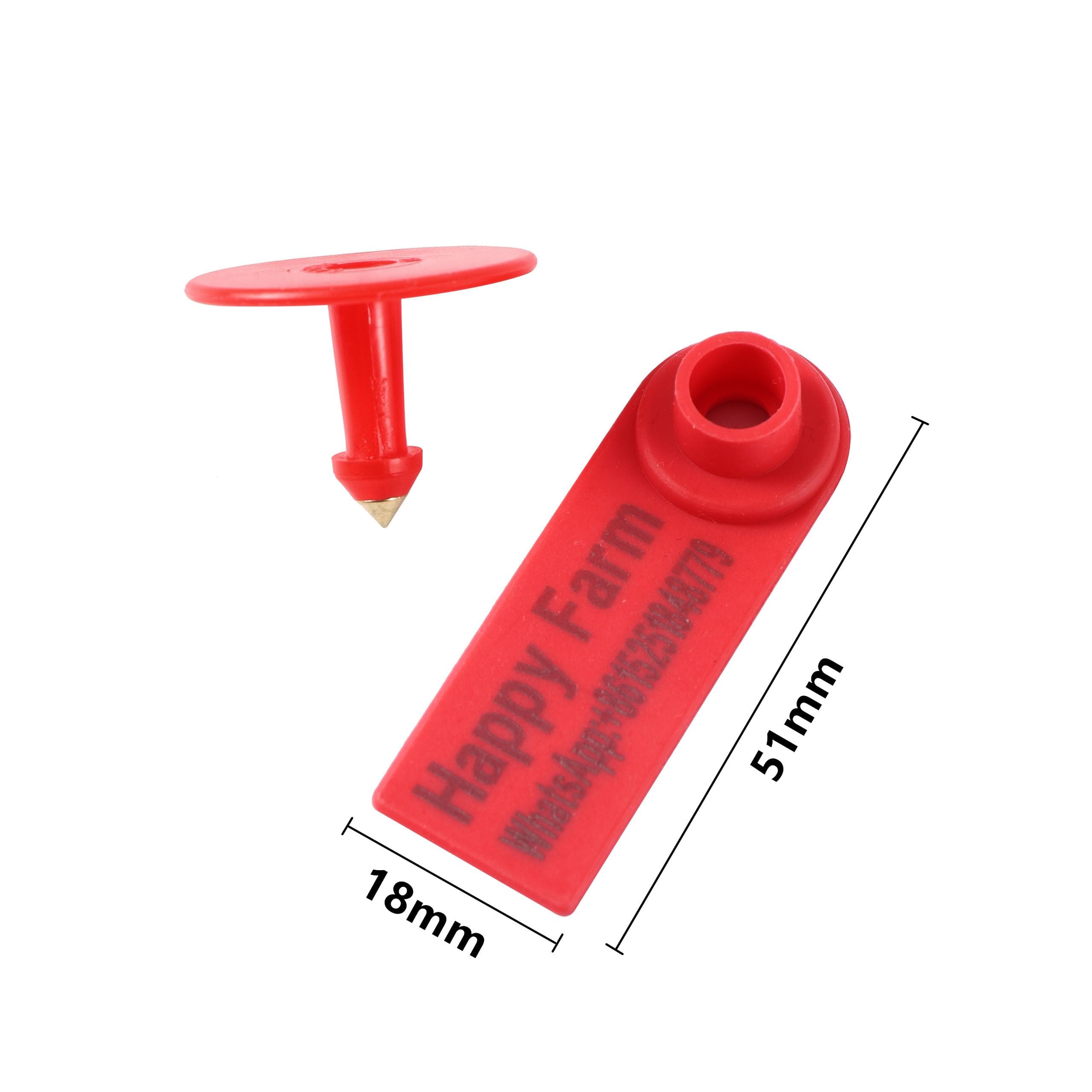 DIY Custom Sheep Ear Tag Laser Printing Name Telephone Number LOGO Pig Cattle Rabbit Farm Animal Ear Tag Custom 30 Pcs red