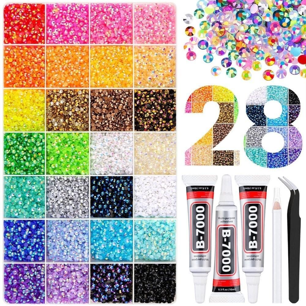 Multicolor Resin Rhinestone Kit Sparkling Bedazzling Rhinestones  for Makeup Accessories